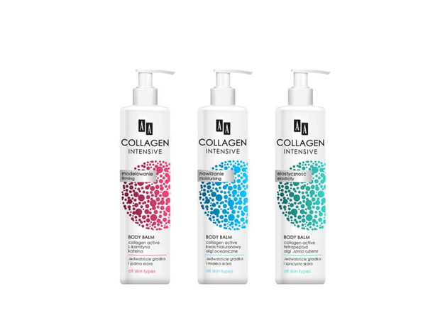 Balsam do ciała Collagen Intensive AA Elastyczność, cena ok 17,99 zł