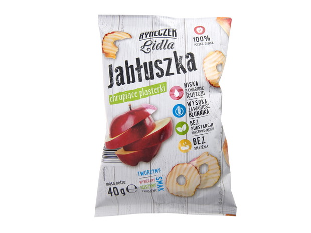 Chipsy z suszonych jabłek, do kupienia w Lidlu