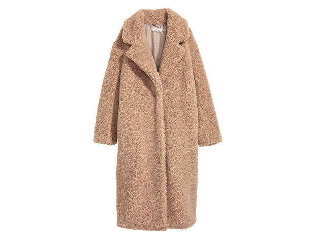 Długi płaszcz pluszowy H&M, cena, ok. 299 zł
