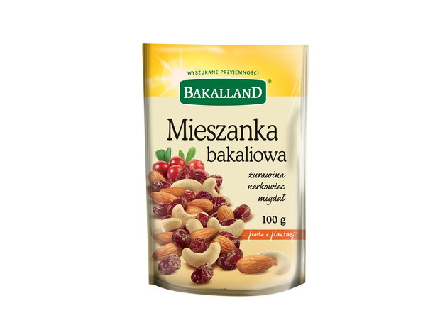 Mieszanka bakaliowa, Bakalland: żurawina, nerkowiec, migdał