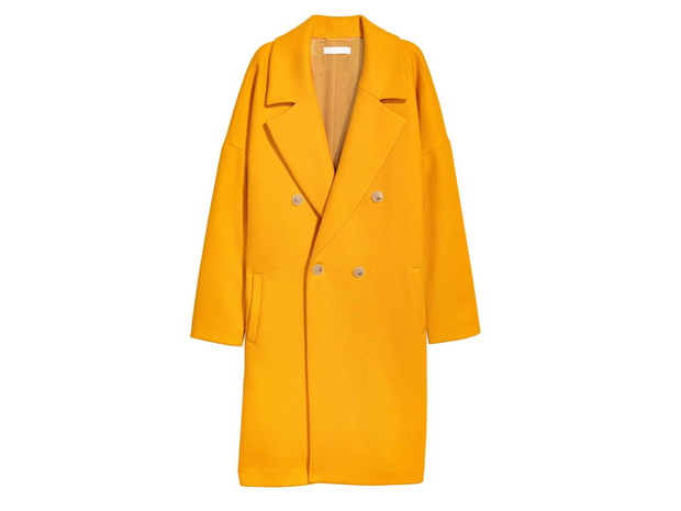 Żółty płaszcz H&M, cena, ok. 399 zł