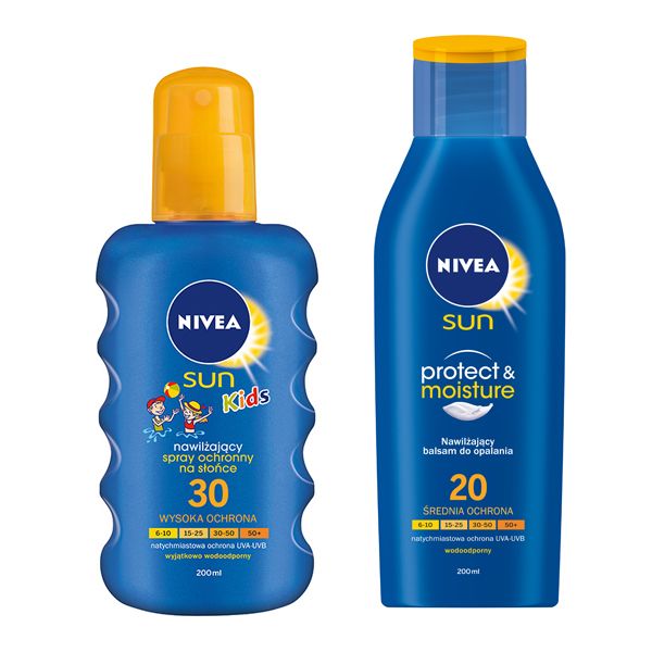 Nawilżający balsam do opalania dla dorosłych i dla dzieci NIVEA, cena ok. 28 zł