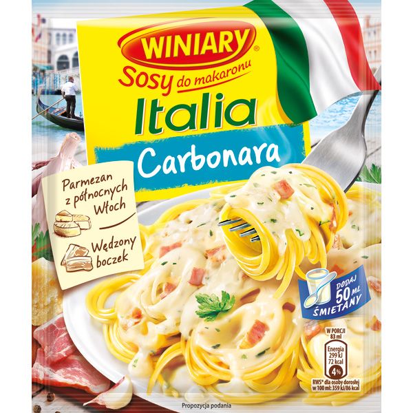 Sos włoski carbonara, Winiary