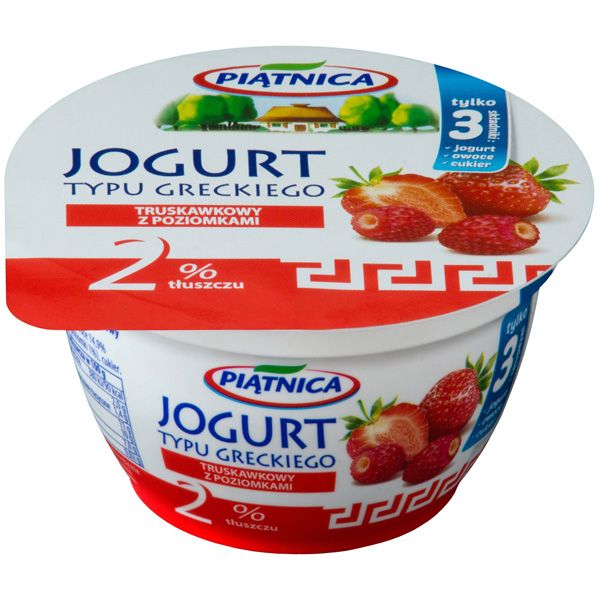 Jogurt typu greckiego z truskawkami i poziomkami, Piątnica