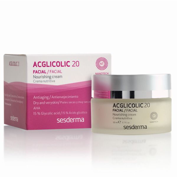 Odżywczy krem na noc zawierający składniki zapobiegające starzeniu Acglicolic Classic Sesderma, cena, ok. 157,70 zł