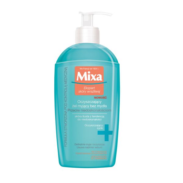Oczyszczający żel do mycia twarzy Mixa, cena, ok. 24,99 zł