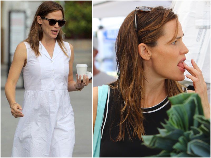 Jennifer Garner w pogniecionej sukience i nieświeżych włosach
