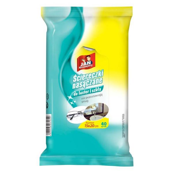 Ściereczki nasączane do luster i szkła, Jan Niezbędny - cena 5.50 zł