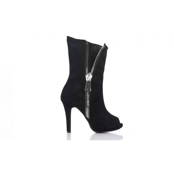 Czarne botki peep-toe Loft37, cena ok. 650 zł