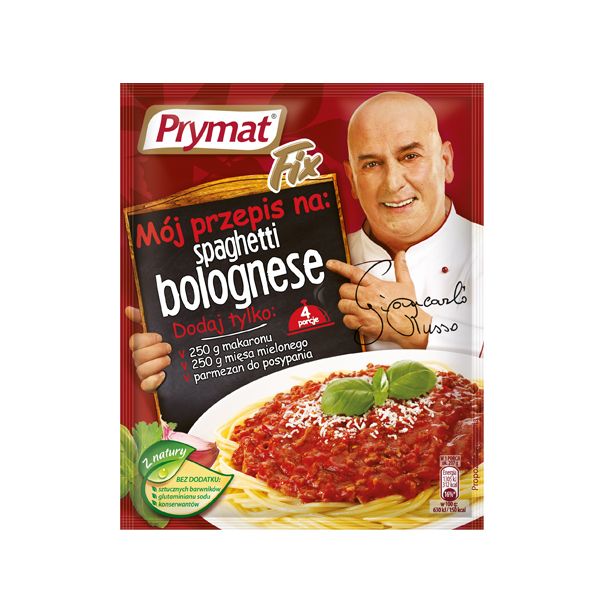 Nowości spożywcze, marzec 2015: fix do spaghetti bolognese, Prymat
