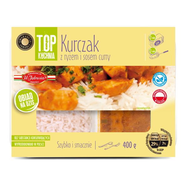 Nowości spożywcze, marzec 2015: kurczak z ryżem i sosem curry, do kupienia w Biedronce