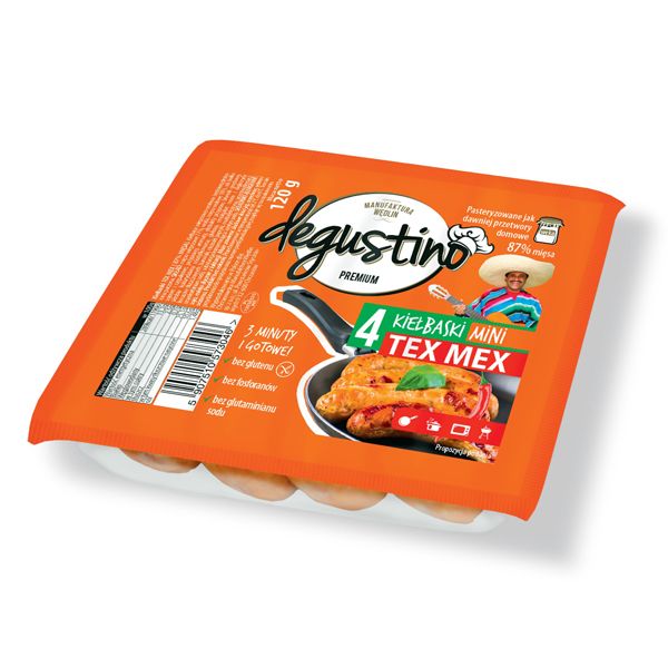 Nowości spożywcze, luty 2015: kiełbaski Tex Mex, Degustino