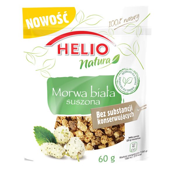 Nowości spożywcze, luty 2015: morwa biała suszona, Helio
