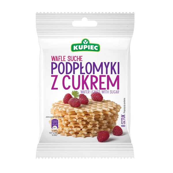 Nowości spożywcze, luty 2015: podpłomyki z cukrem, Kupiec