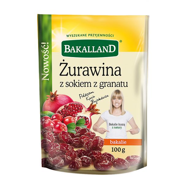 Nowości spożywcze, luty 2015: żurawina z sokiem granatu, Bakalland