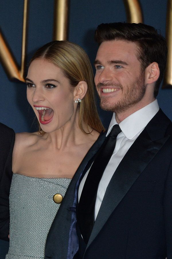 Richard Madden i Lily James na premierze Kopciuszka