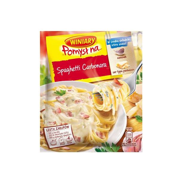 Nowości spożywcze, sierpień 2014: Pomysł na Spaghetti Carbonara, Winiary