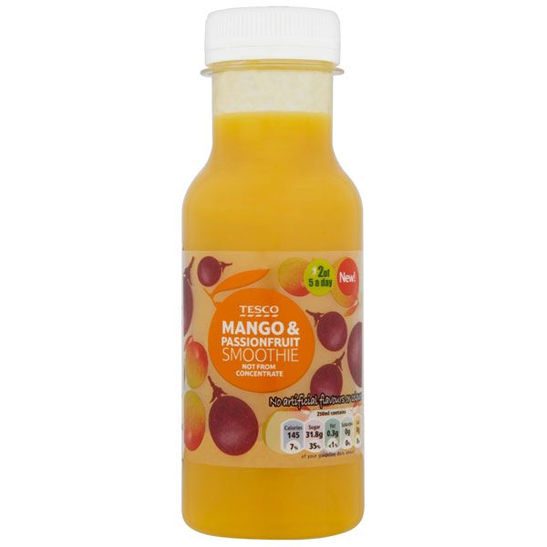 Nowości spożywcze, sierpień 2014: smoothie z mango i marakui, Tesco