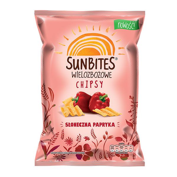 Nowości spożywcze, sierpień 2014: Sunbites, chipsy wielozbożowe o smaku słonecznej papryki