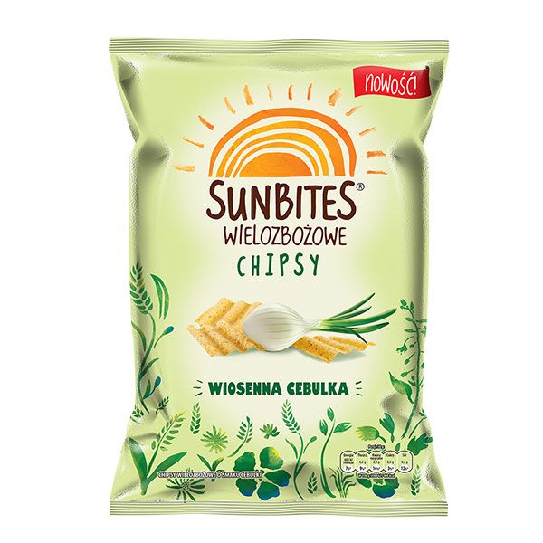 Nowości spożywcze, sierpień 2014: Sunbites, chipsy wielozbożowe o smaku wiosennej cebulki