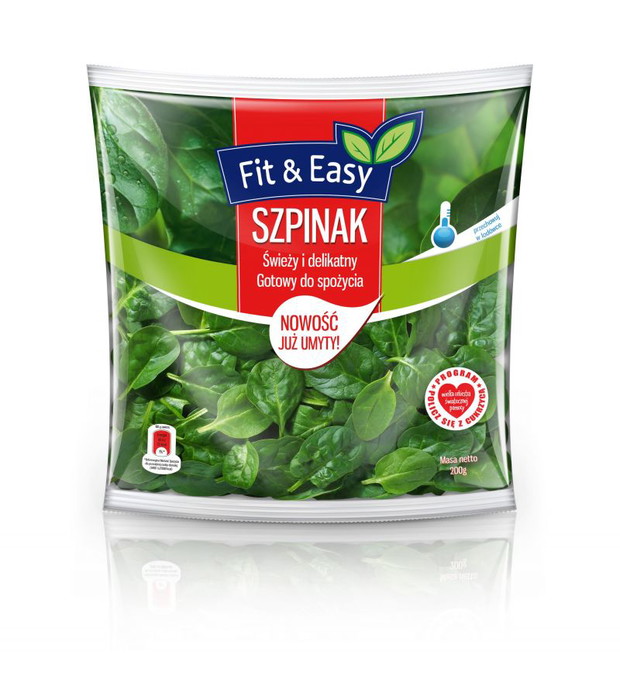 Nowości spożywcze, sierpień 2014: umyty i zapakowany szpinak Fit&Easy