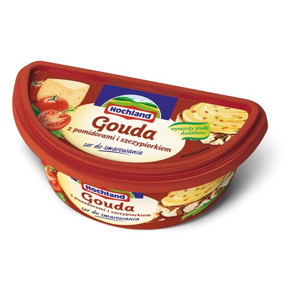 Nowości spożywcze, listopad 2014: Gouda z pomidorami i szczypiorkiem - Hochland