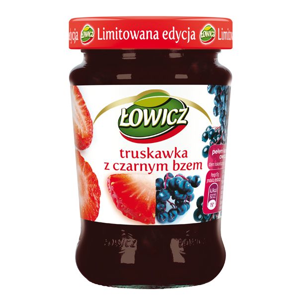 Nowości spożywcze, październik 2014: dżem truskawkowy z czarnym bzem - Łowicz