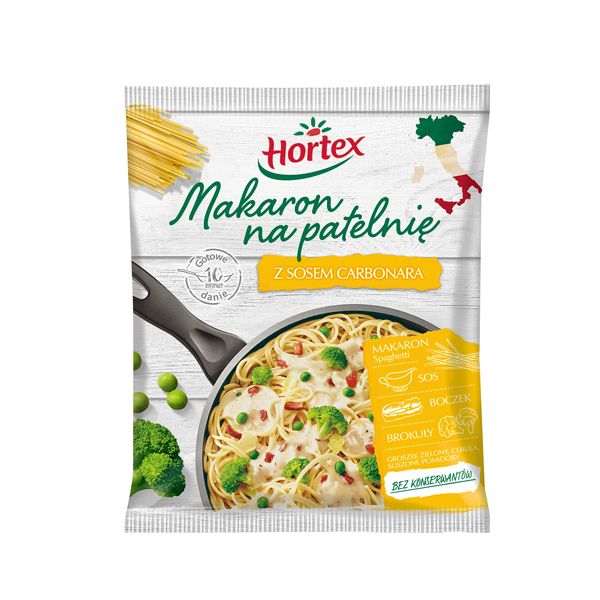 Nowości spożywcze, październik 2014: makaron na patelnię z sosem carbonara - Hortex