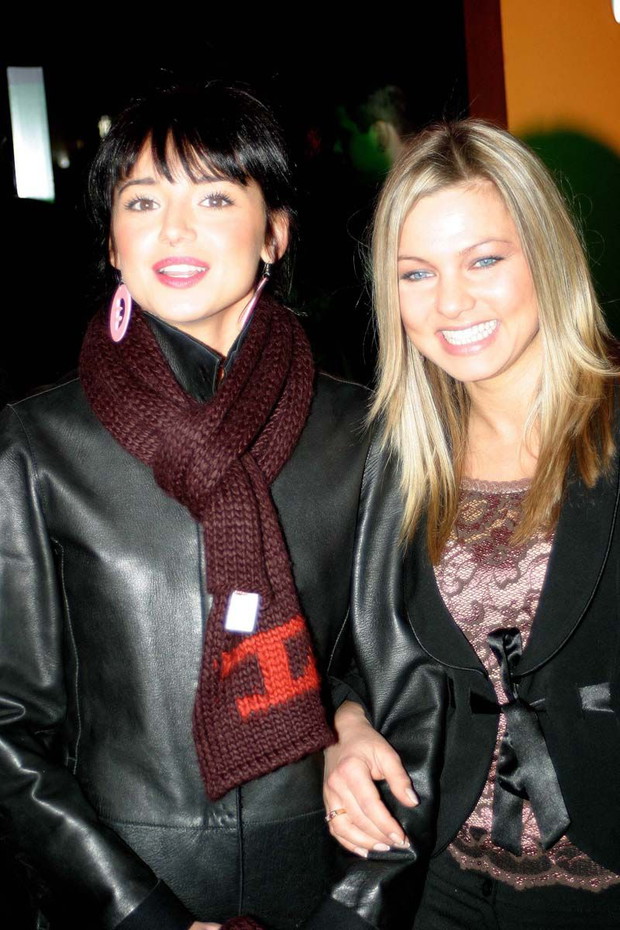 Anna Przybylska i Katarzyna Bujakiewicz na premierze filmu Rh+, 2005 r.