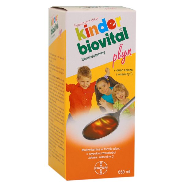 Płyn dla dzieci, Kinder Biovital, cena ok. 52 zł