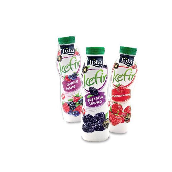 Nowości spożywcze, wrzesień 2014: kefir Tola w różnych smakach, do kupienia w Biedronce