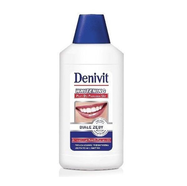 Płyn do płukania jamy ustnej Denivit Whitening, cena ok. 13 zl (opakowanie 300 ml)