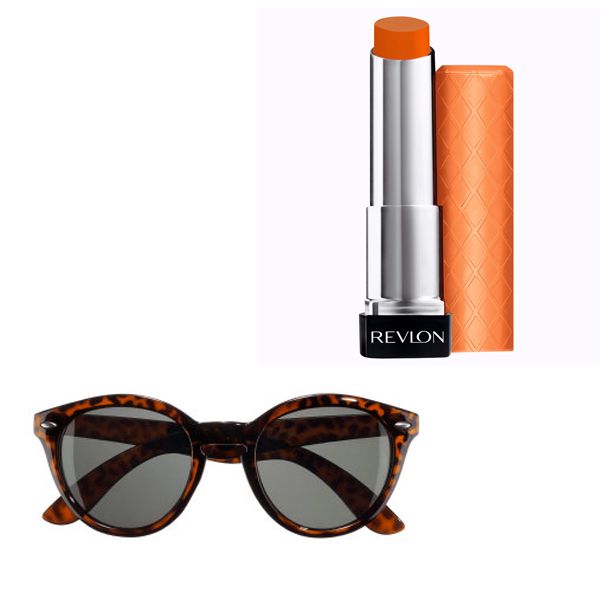 Jak dobrać kolor szminki do oprawek okularów - okulary H&M, cena 29 zł szminka Revlon, cena 39,90 zł
