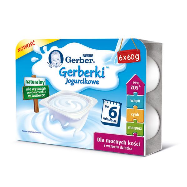 Jogurty, Gerber, cena ok. 7 zł