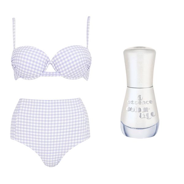 Kostium kąpielowy River Island, cena 119 zł, lakier do paznokci Essence, cena 7 zł
