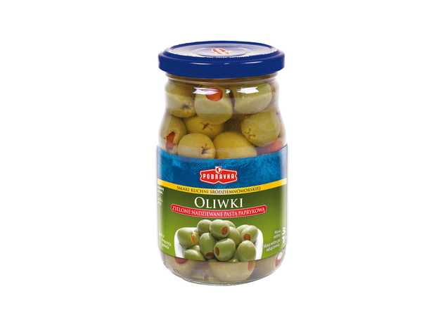 Oliwki zielone nadziewane pastą paprykową, Podravka - cena ok. 7 zł