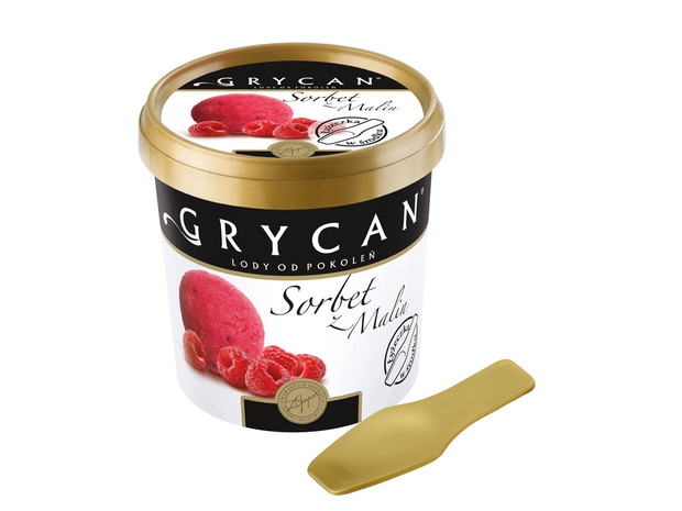 Sorbet malinowy Grycan - nowa pojemność w wersji 125 ml z łyżeczką