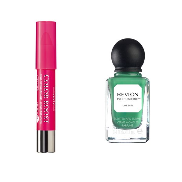 szminka Bourjois, cena 39,90 zł i lakier do paznokci Revlon, cena 19,90 zł