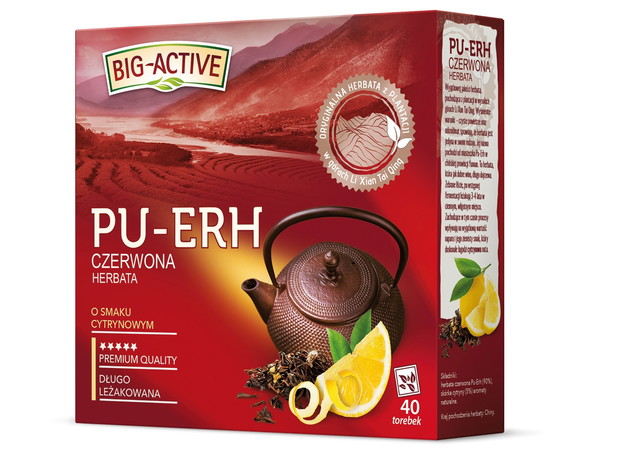 Czerwona herbata Pu-Erh o smaku cytrynowym