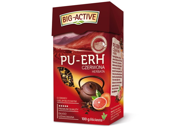 Czerwona herbata Pu-Erh o smaku grejpfrutowym