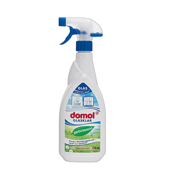 Płyny do mycia szyb: Domol, Ekologiczny płyn w rozpylaczu do czyszczenia szyb, 750 ml, ok. 6 zł, rossnet