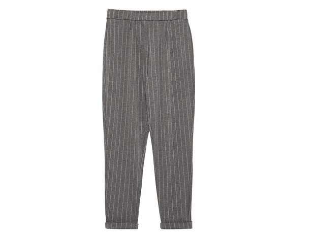 Spodnie szare w prążki Pull&Bear, cena, ok. 89 zł