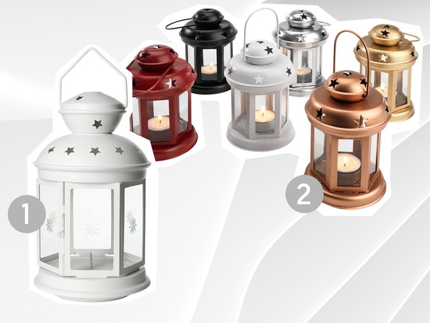 1. Lampion Ikea, cena 39,90 zł, 2. lampion Jysk, cena 7,50 zł