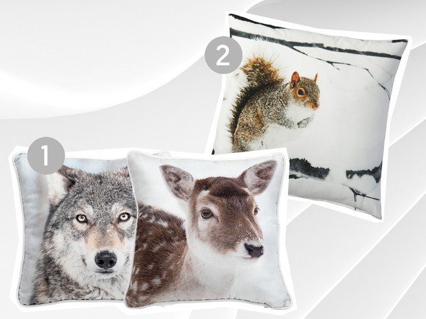1. Poszewka na poduszkę Jysk, cena 6,50 zł, 2. Poduszka Ikea, cena 49,90 zł