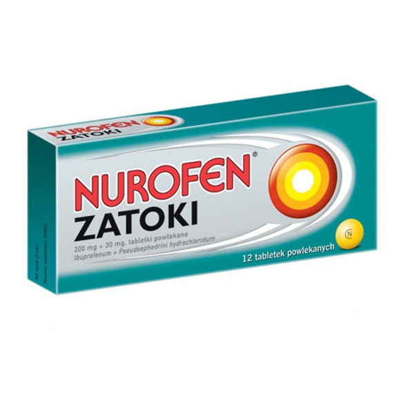 Nurofen Zatoki, ok. 7 zł (opakowanie 12 tabletek)