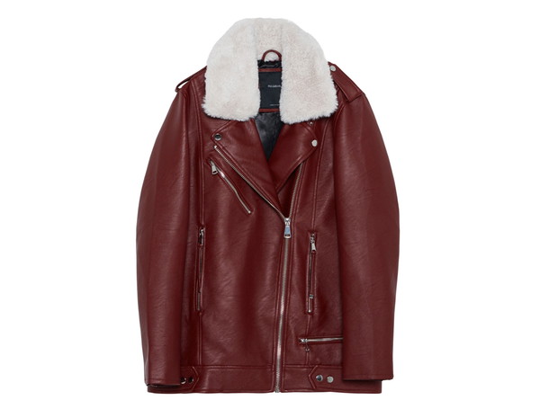 Bordowy kożuch Pull&Bear, cena, ok. 249 zł