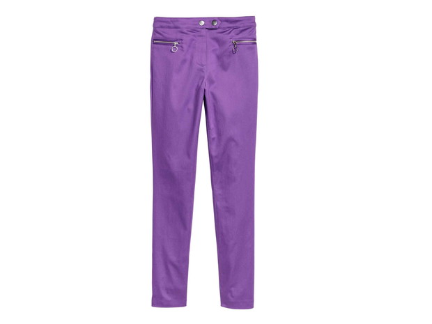 Fioletowe spodnie H&M, cena, ok. 99,90 zł