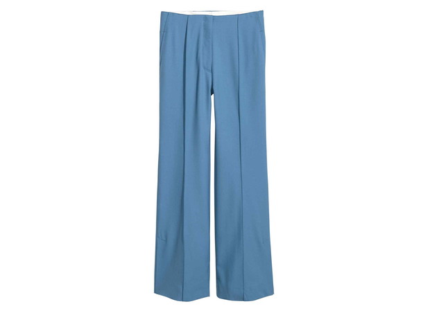 Niebieskie spodnie z szerokimi nogawkami H&M, cena, ok. 299 zł