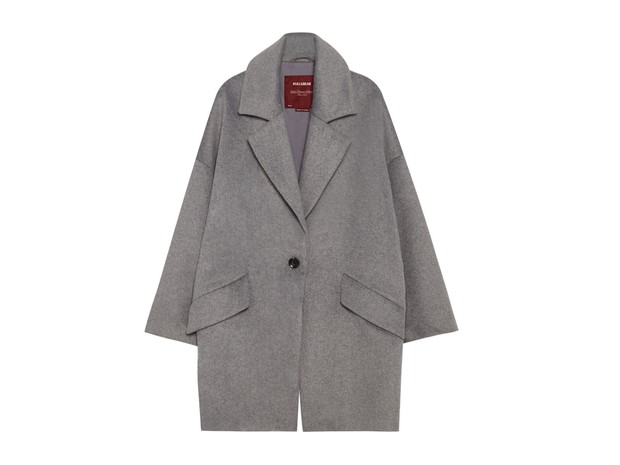 Szary płaszcz Pull&Bear, cena, ok. 249 zł