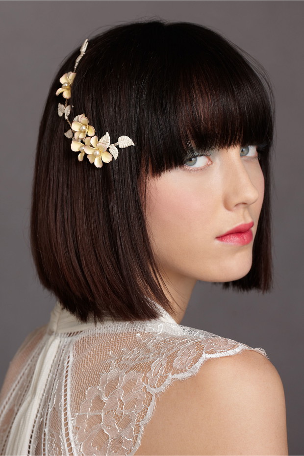 Bob ślubny z ozdobną spinką - bhldn